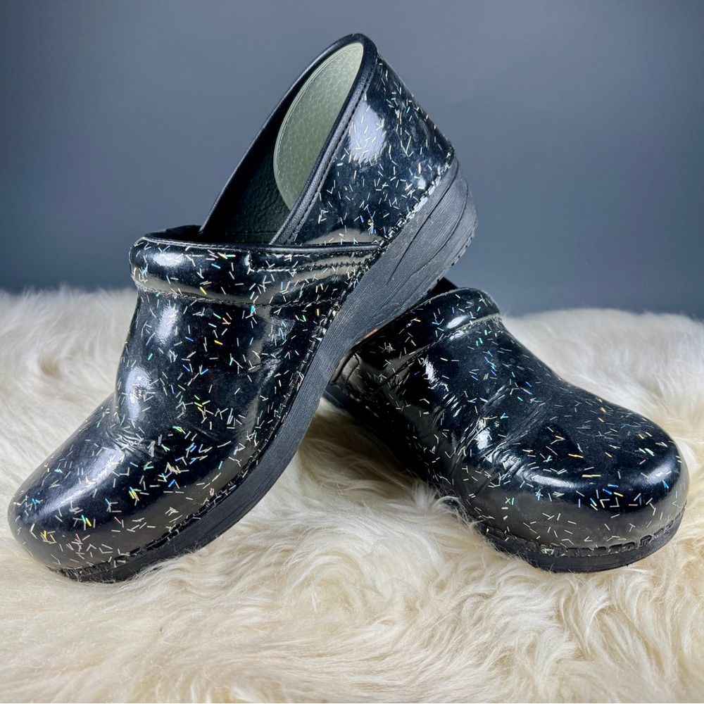 Dansko Black Glitter XP 2.0 Clogs
